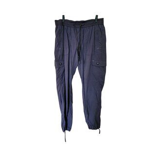 L.L.Bean Womens Cargo Jogger Pants M Nylon Blend Adjustable Waistband